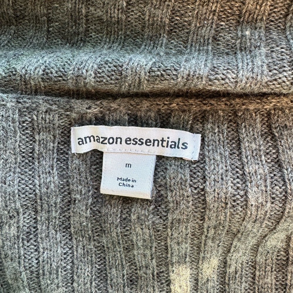 Extra Long Drop Shoulder Gray Sweater Robe - Picture 6 of 12